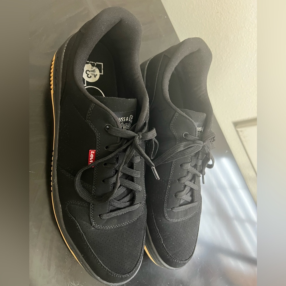 Levi's Black Shoes with Tan Brown Trim